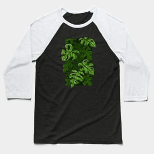 Monstera Leaves Doodle Baseball T-Shirt